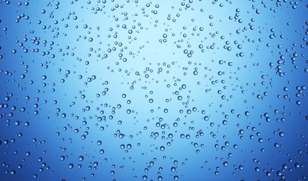 Water bubble underwater blue background